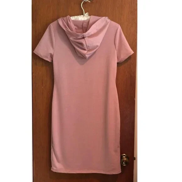 NWT, Sincerely Jules, Mauve, Hooded Jersey Dress, Sz Large (Juniors) - Picture 2 of 9